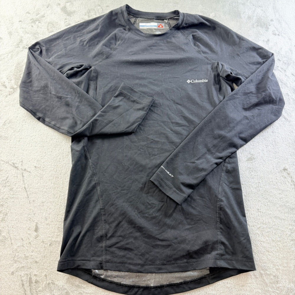 Columbia Men's Small Omni-Heat Long Sleeve Base Layer Top Black